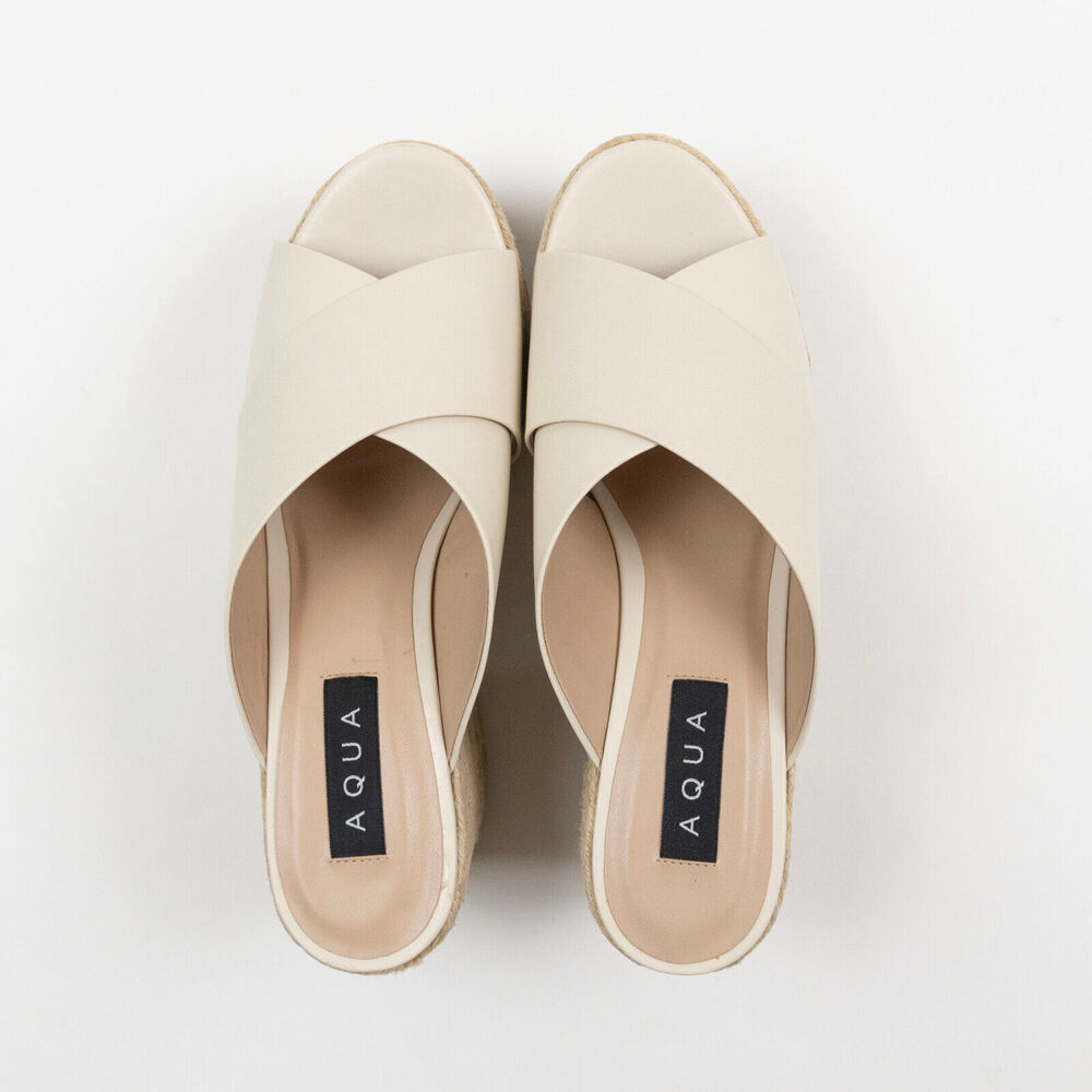 Aqua Women July Platform Slide Sandals Gray Size 8 - Picture 4 of 5